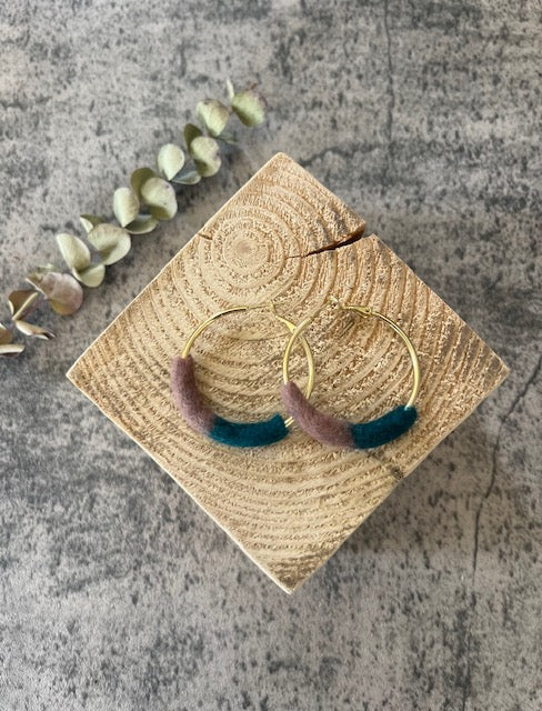 Felted Hoop Earrings
