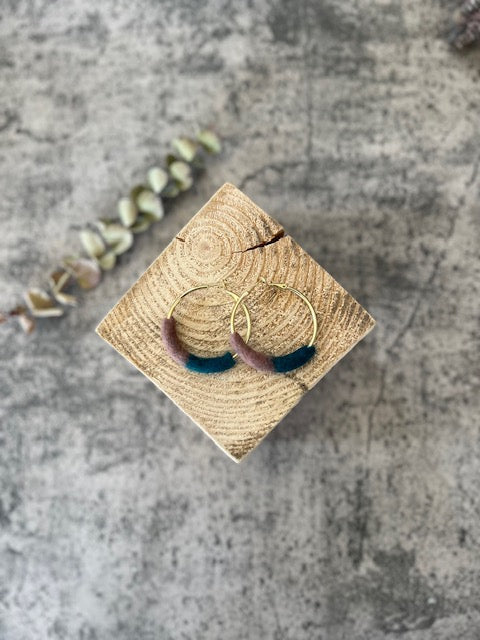 Felted Hoop Earrings