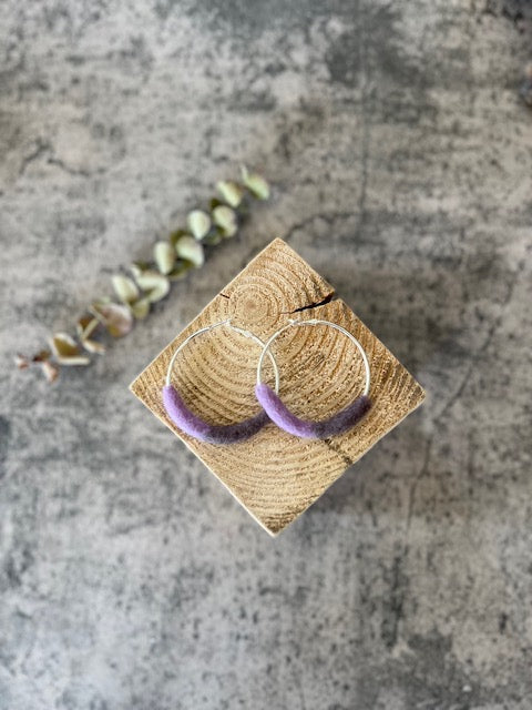 Felted Hoop Earrings