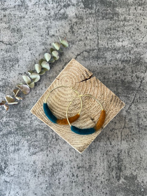 Felted Hoop Earrings