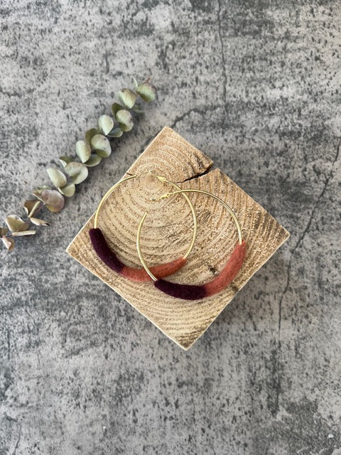 Felted Hoop Earrings