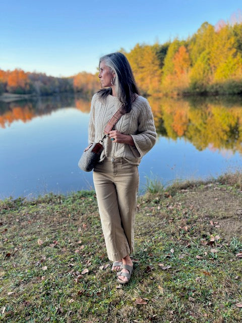 Custom Designed Wool and Leather Handbag