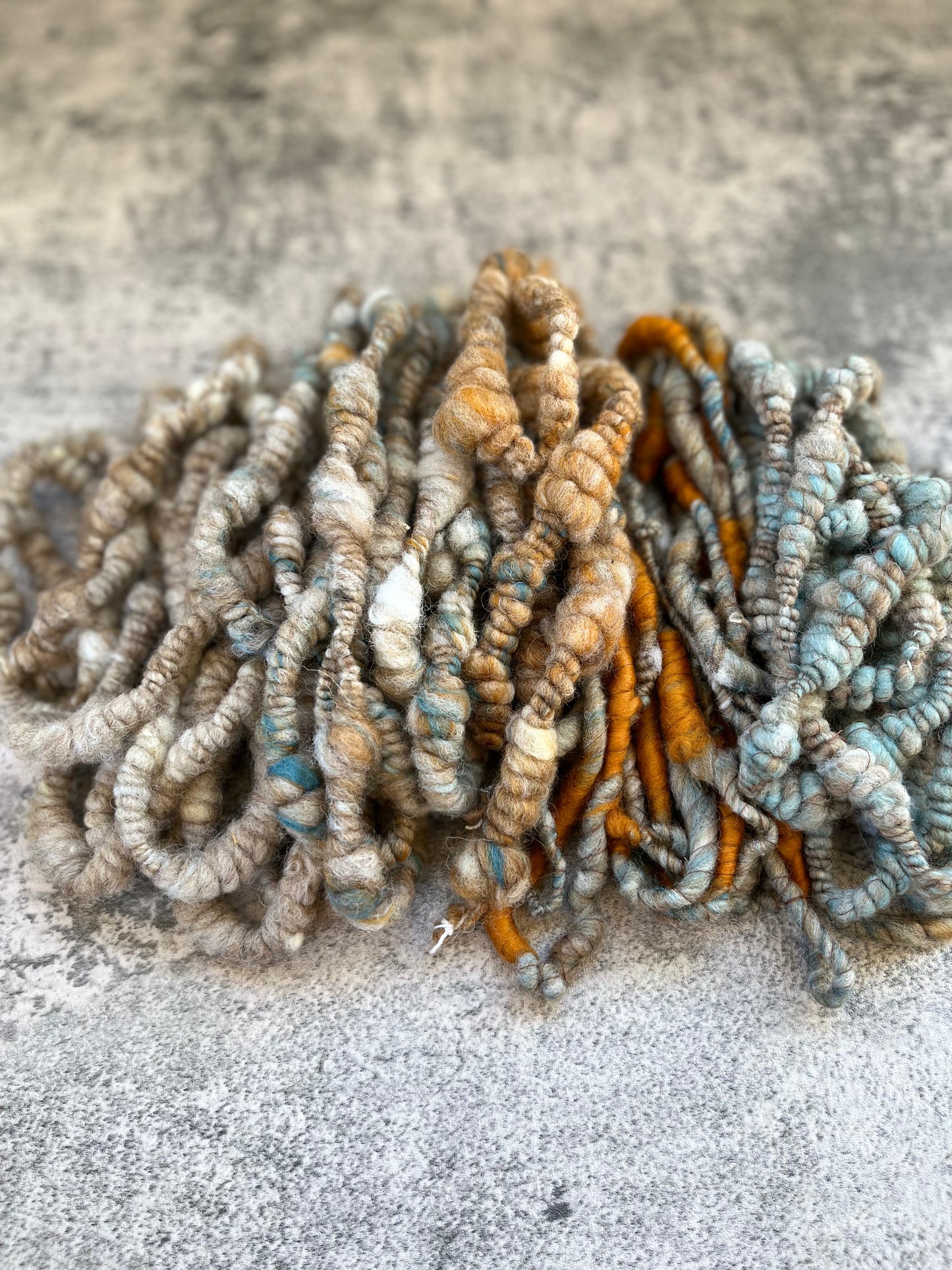 Hand Spun Art Yarn- Southwest Neutrals