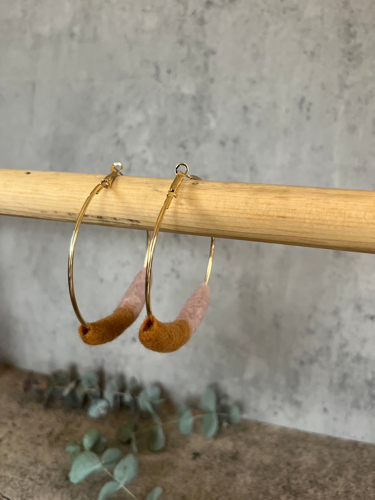 Felted Hoop Earrings