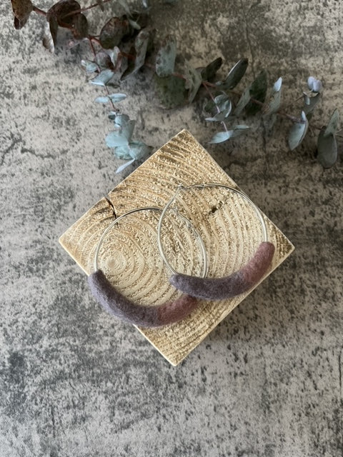 Felted Hoop Earrings