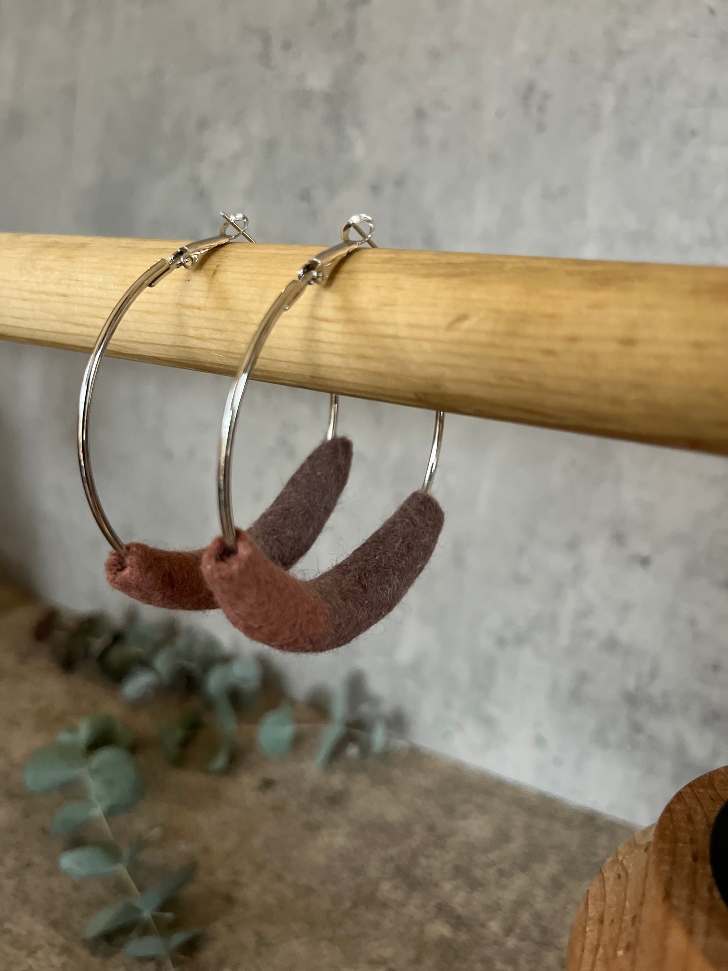 Felted Hoop Earrings