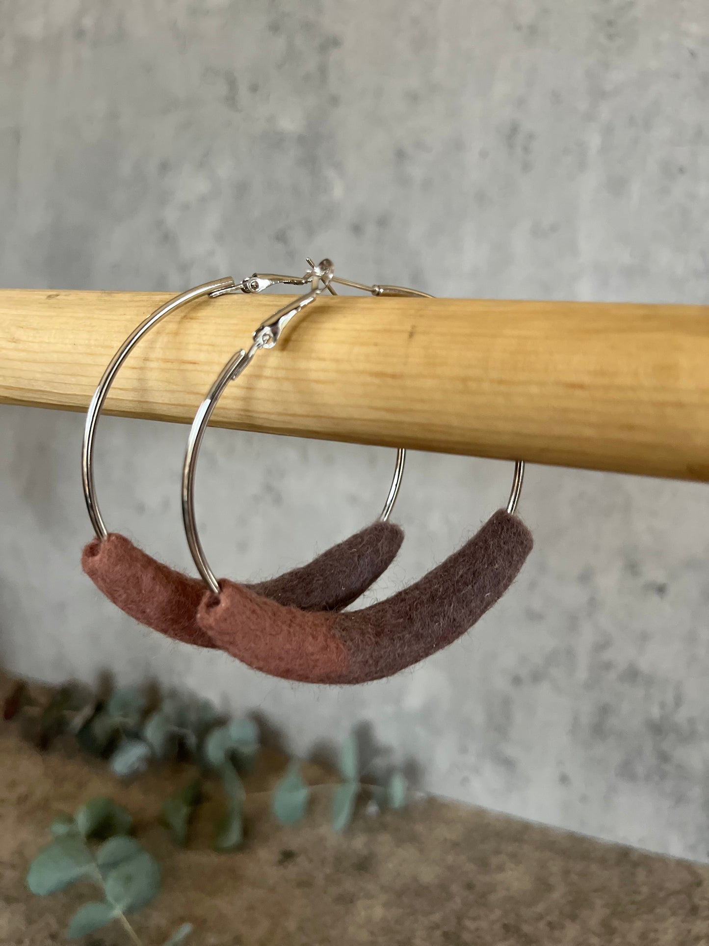 Felted Hoop Earrings