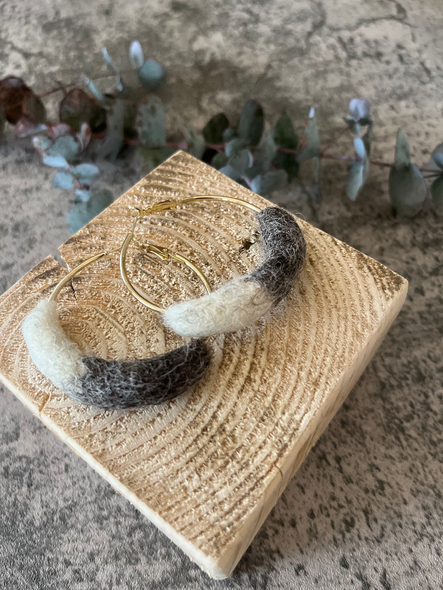 Felted Hoop Earrings