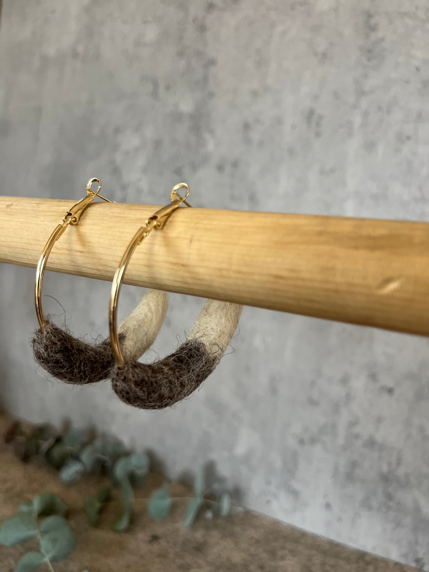 Felted Hoop Earrings