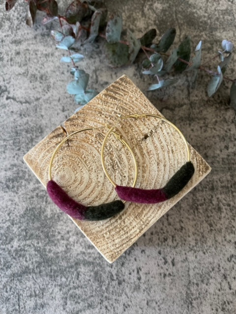 Felted Hoop Earrings