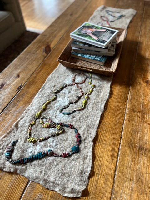 Hand Felted Wool Table Runner