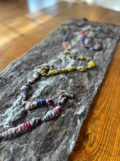 Hand Felted Wool Table Runner