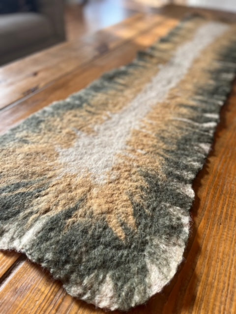 Hand Felted Wool Table Runner