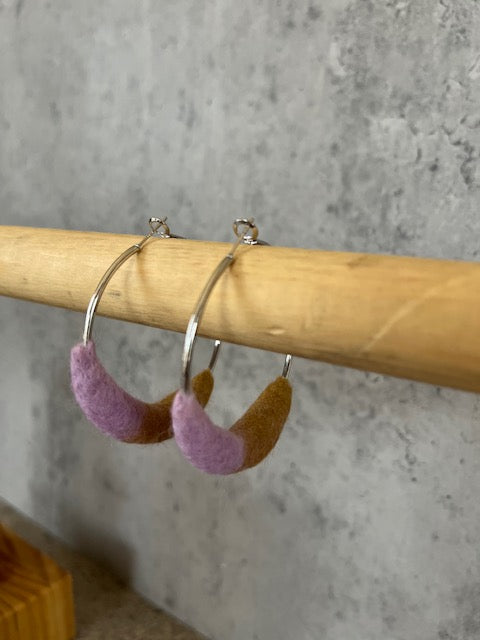 Felted Hoop Earrings