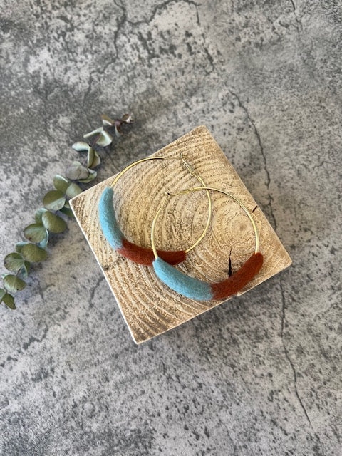 Felted Hoop Earrings