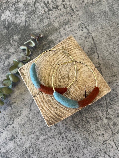 Felted Hoop Earrings