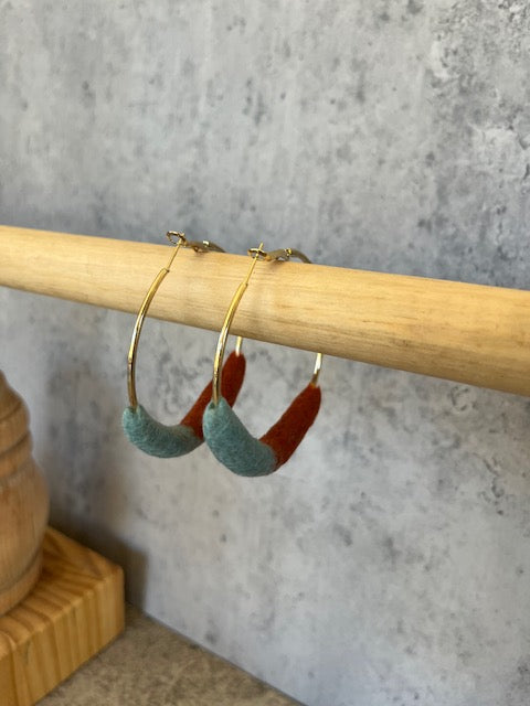 Felted Hoop Earrings