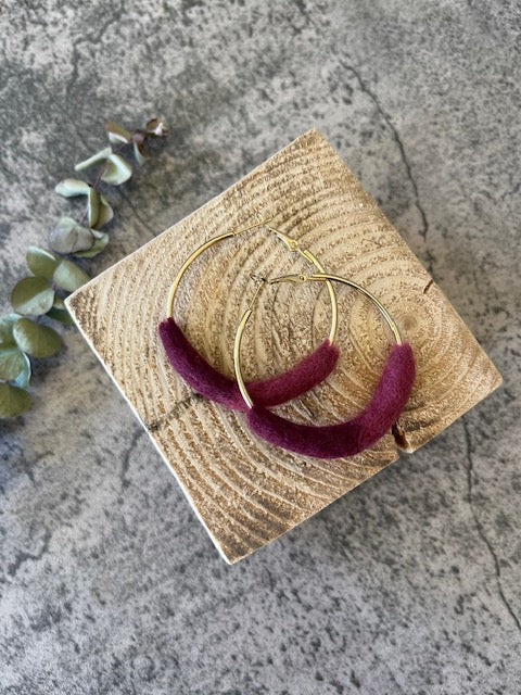 Felted Hoop Earrings