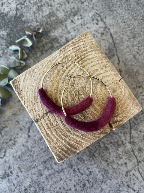 Felted Hoop Earrings
