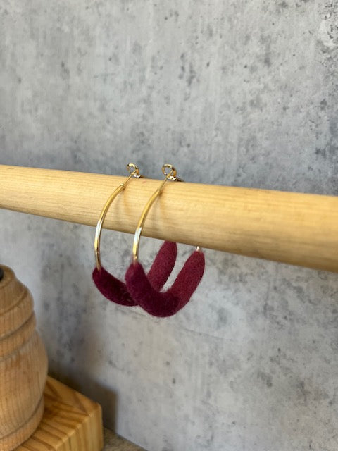 Felted Hoop Earrings