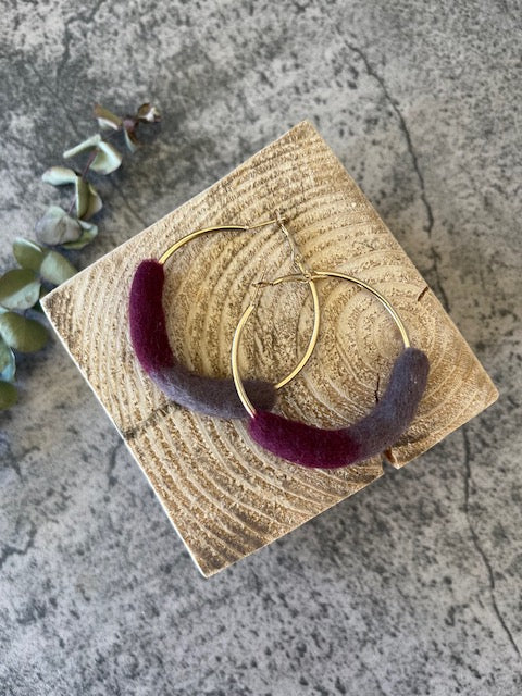Felted Hoop Earrings
