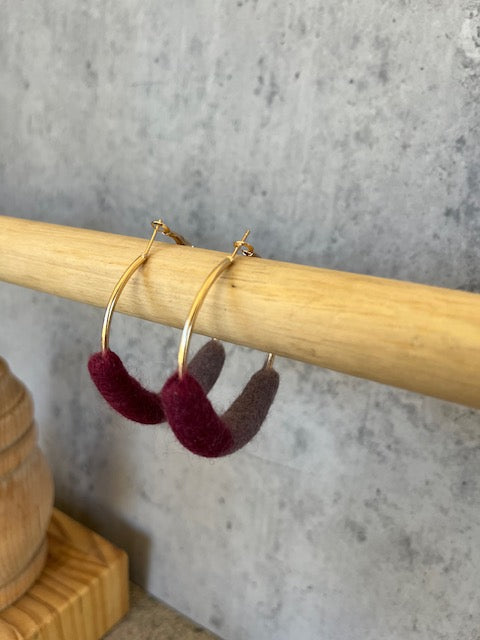 Felted Hoop Earrings