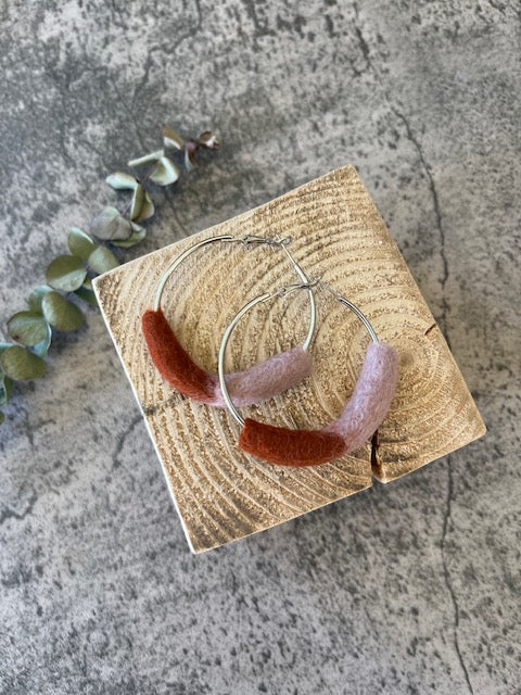 Felted Hoop Earrings