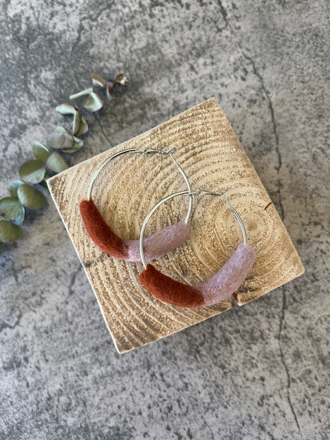 Felted Hoop Earrings