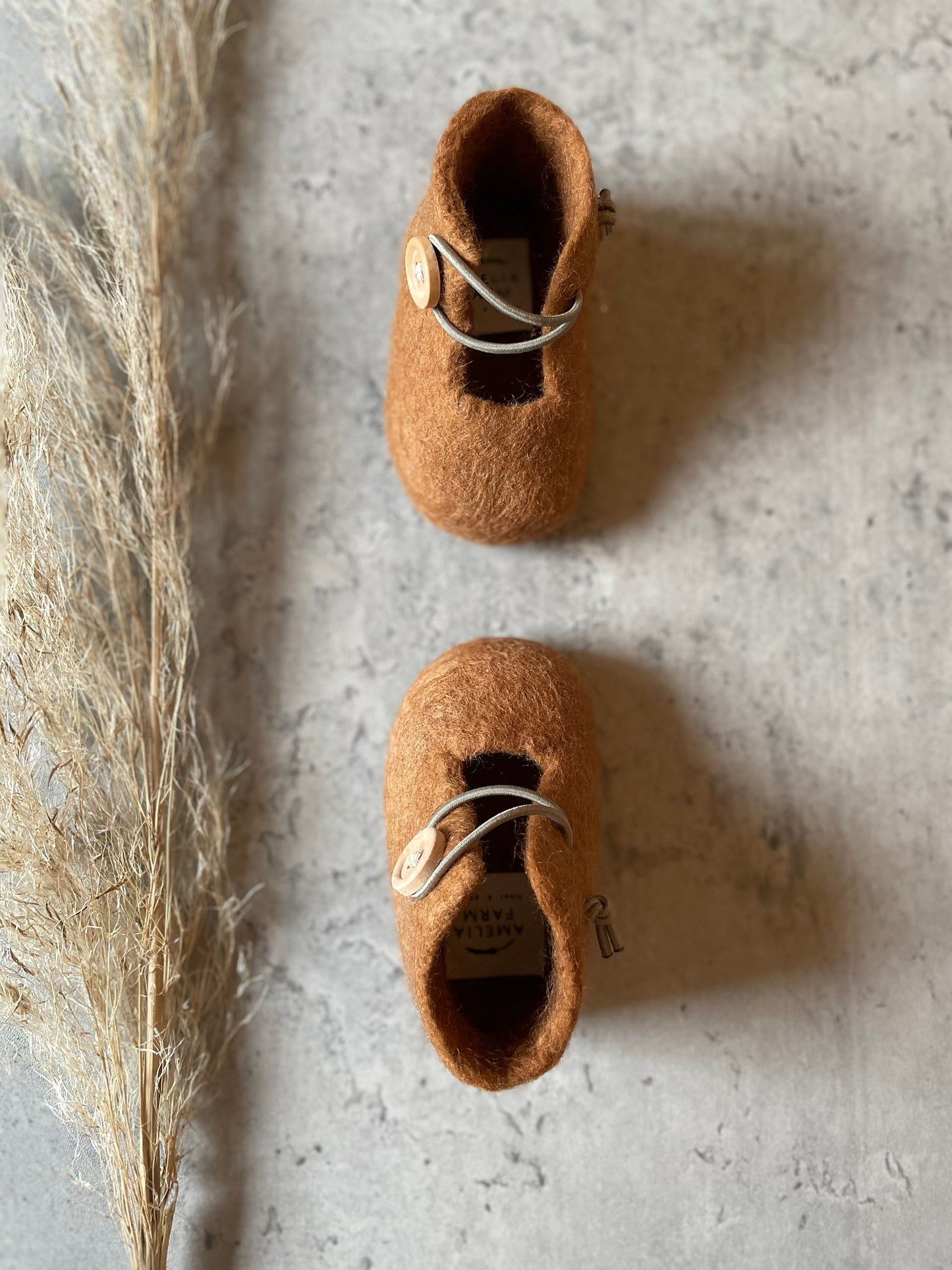 The Explorer: Handmade Felted Wool Baby Booties For Infants