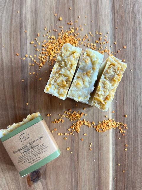 Natural Grass-Fed Tallow Soap- Bergamot & Orange