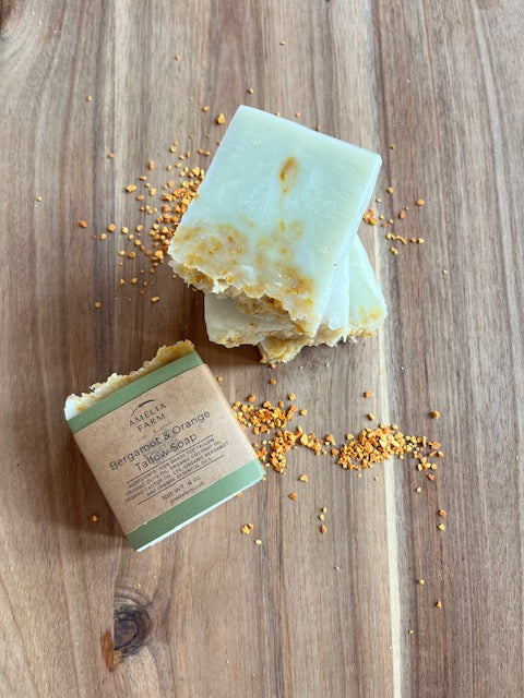 Natural Grass-Fed Tallow Soap- Bergamot & Orange