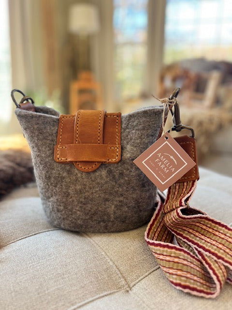 Custom Designed Wool and Leather Handbag