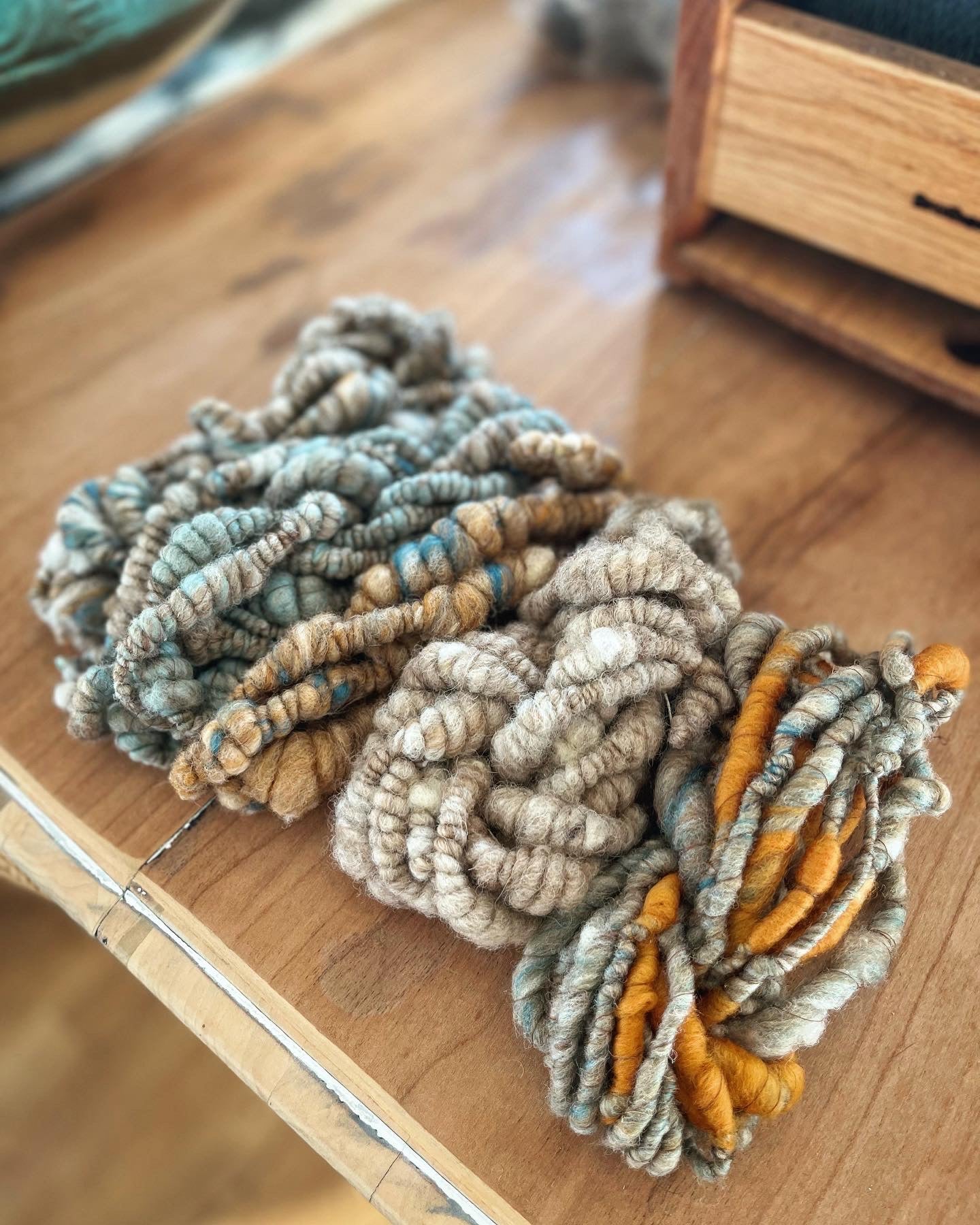 Hand Spun Art Yarn- Southwest Neutrals