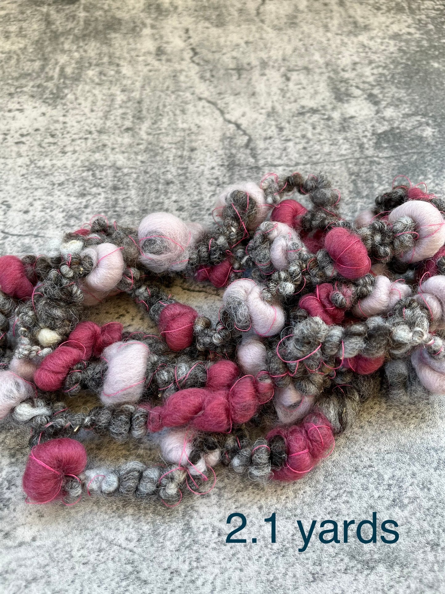 Hand Spun Art Yarn- Pinks and Neutrals