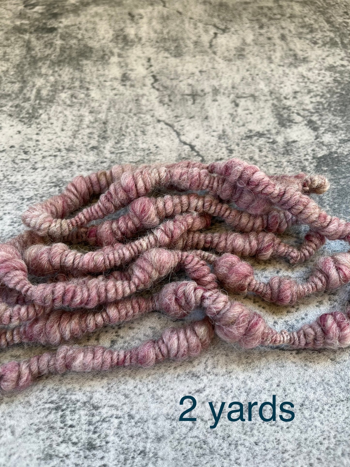 Hand Spun Art Yarn- Pinks and Neutrals