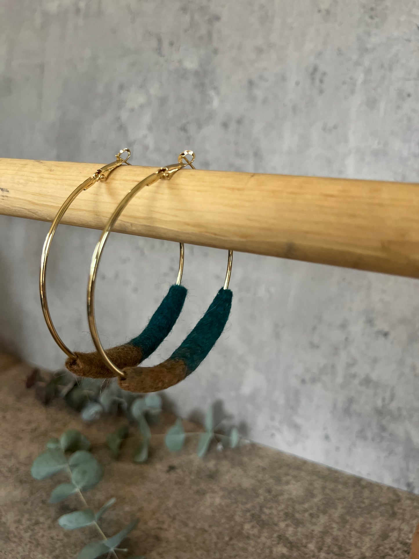 Felted Hoop Earrings