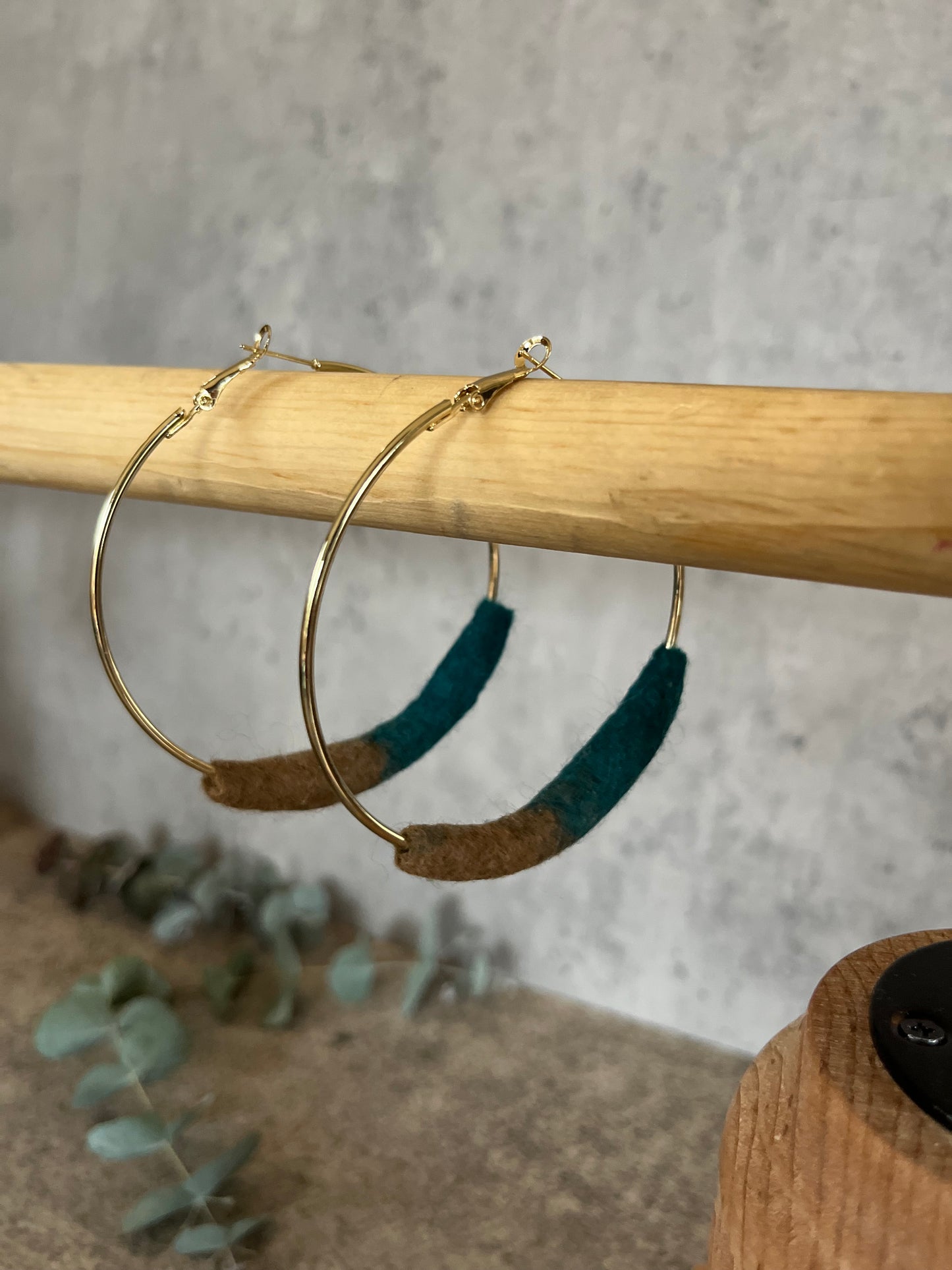 Felted Hoop Earrings