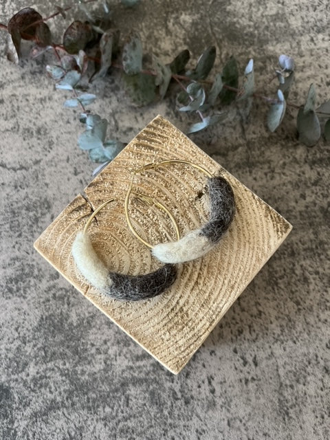 Felted Hoop Earrings
