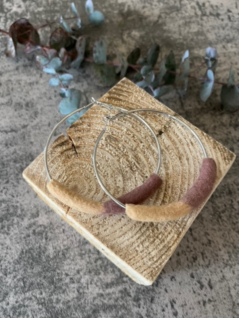 Felted Hoop Earrings