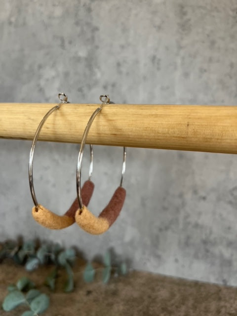 Felted Hoop Earrings