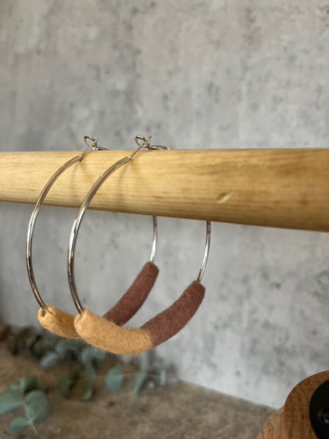 Felted Hoop Earrings