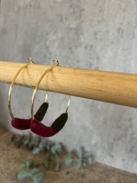 Felted Hoop Earrings