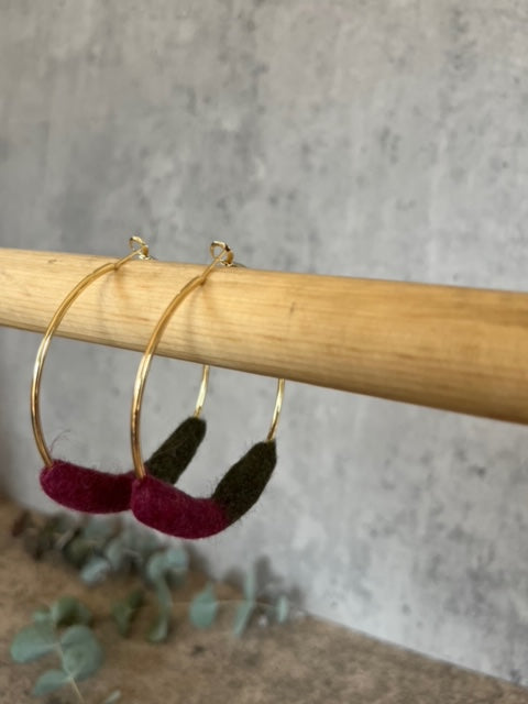 Felted Hoop Earrings