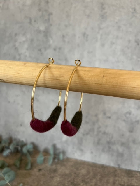 Felted Hoop Earrings