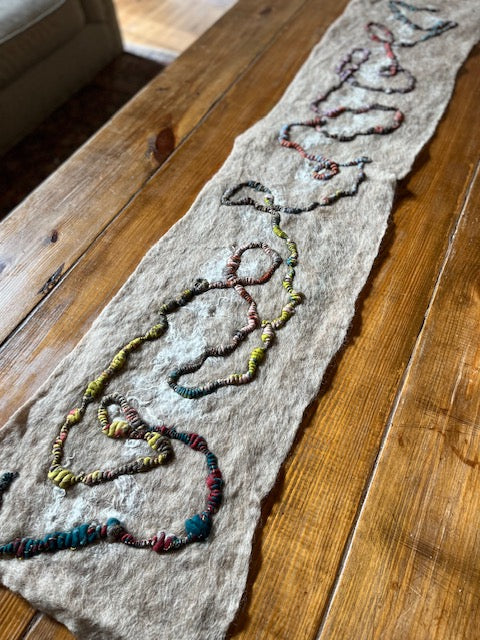 Hand Felted Wool Table Runner