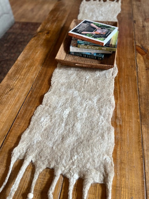 Hand Felted Wool Table Runner