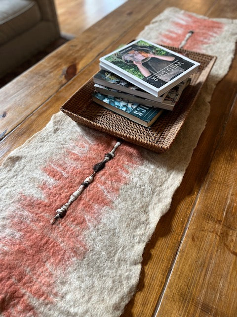 Hand Felted Wool Table Runner