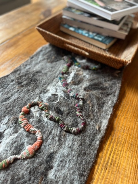 Hand Felted Wool Table Runner