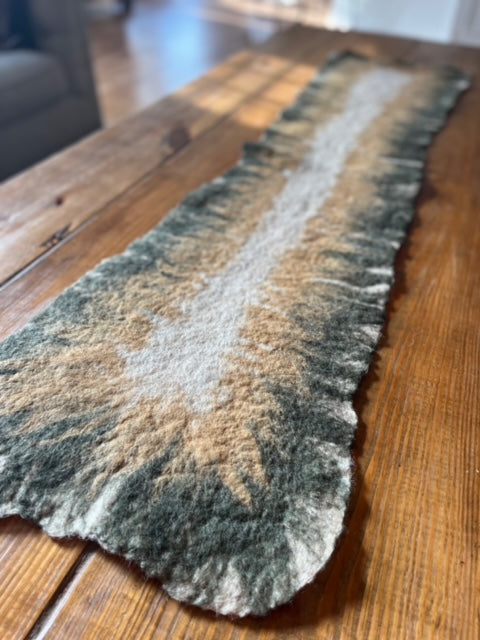 Hand Felted Wool Table Runner