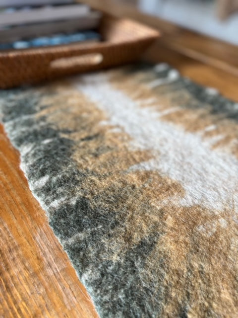 Hand Felted Wool Table Runner